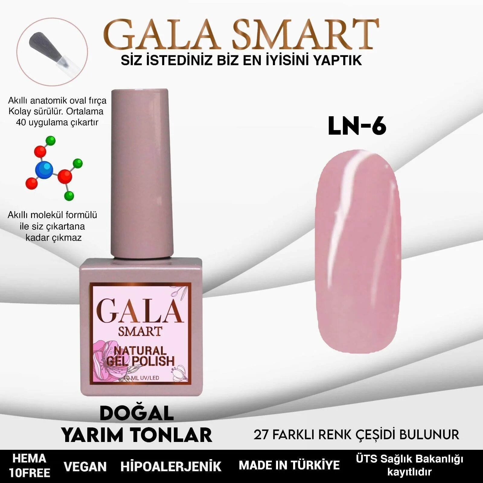 Gala Natural Kalıcı Oje 10 ml LN06
