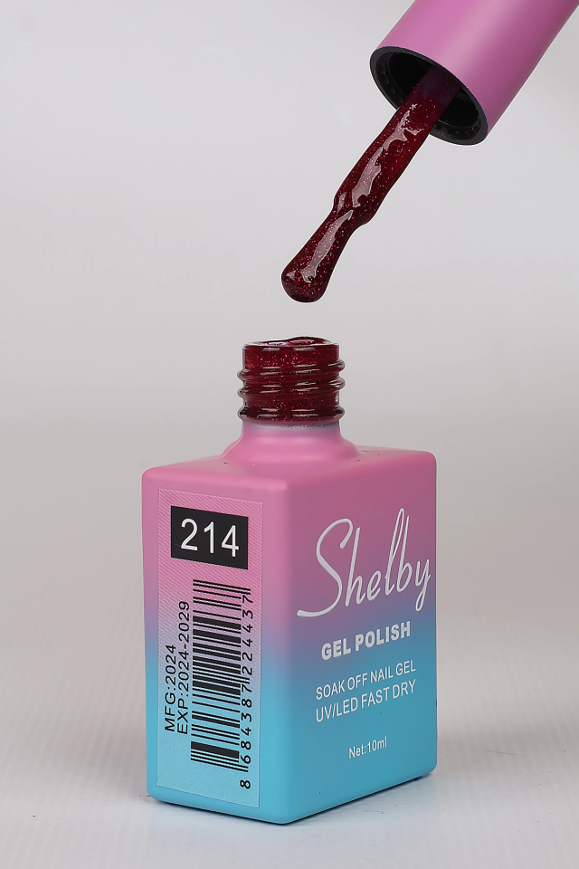 SHELBY 10 ML. A214 IŞILTILI RENKLİ KALICI OJE