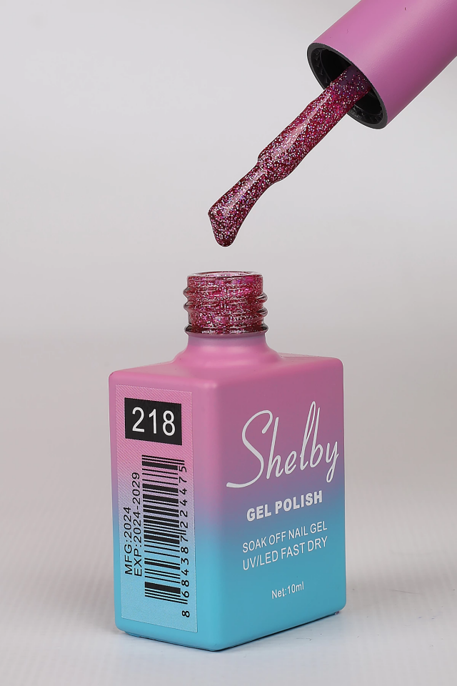 SHELBY 10 ML. A218 IŞILTILI RENKLİ KALICI OJE