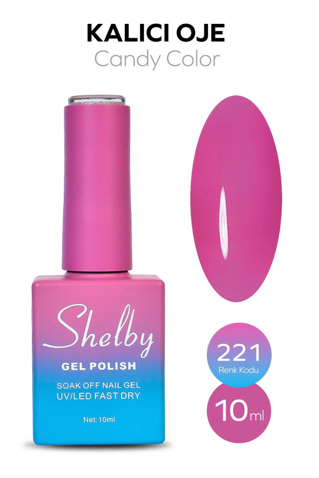 SHELBY 10 ML. A221 CANDY (Şeffaf) KALICI OJE