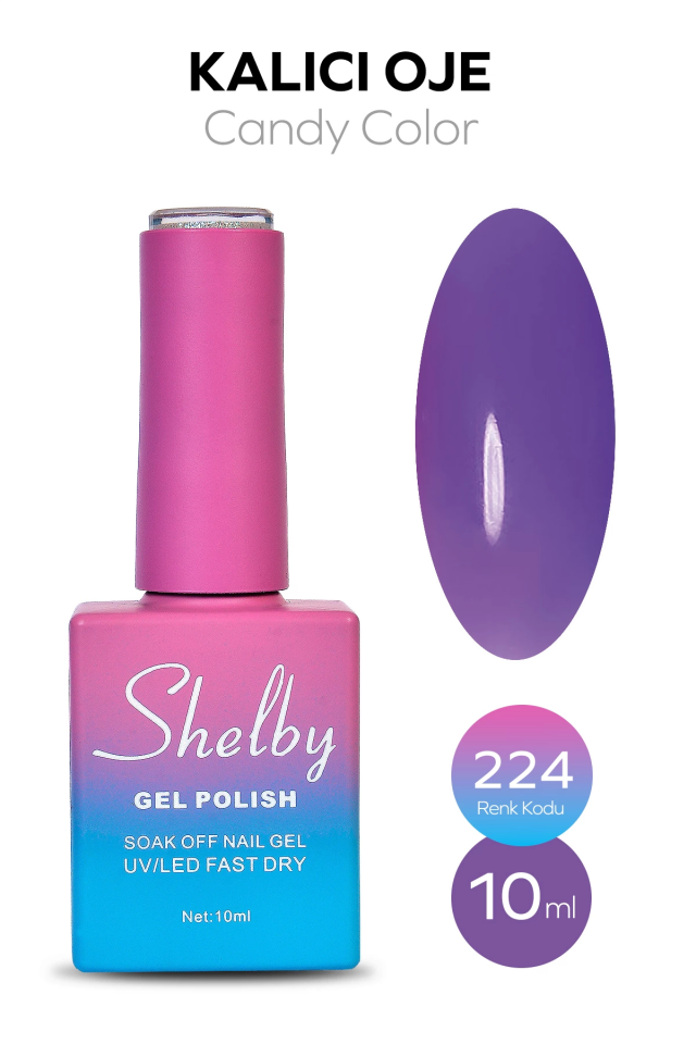 SHELBY 10 ML. A224 CANDY (Şeffaf) KALICI OJE