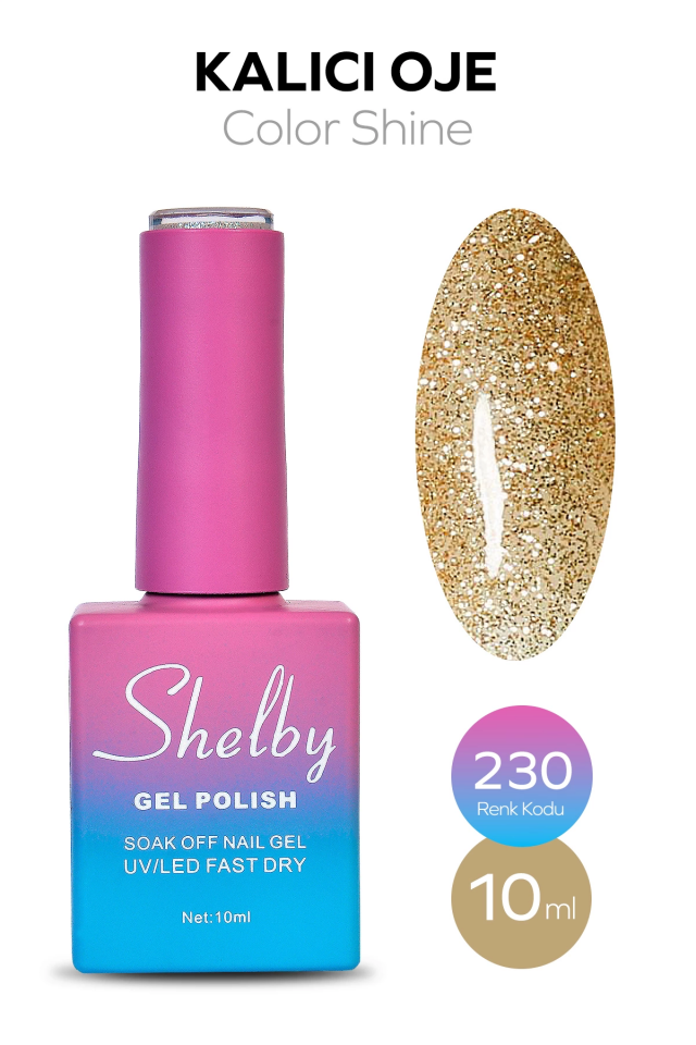 SHELBY 10 ML. A230 IŞILTILI RENKLİ KALICI OJE