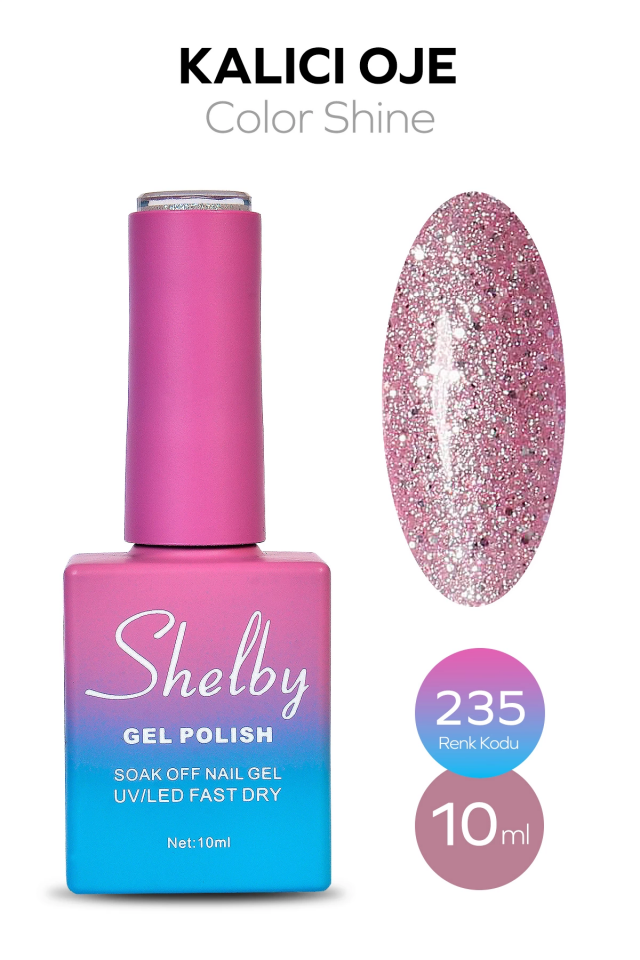 SHELBY 10 ML. A235 IŞILTILI RENKLİ KALICI OJE