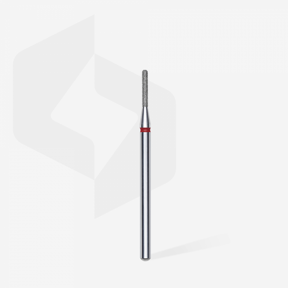 Elmas Yuvarlanmış Silindir Freze, Kırmızı, Çap 1,4 mm, Çalışma Kısmı 8 mm