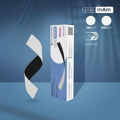 EXPERT Yedek PapmAm Mix Çift Taraflı Törpüler, 180/240 Grit (50 Adet)