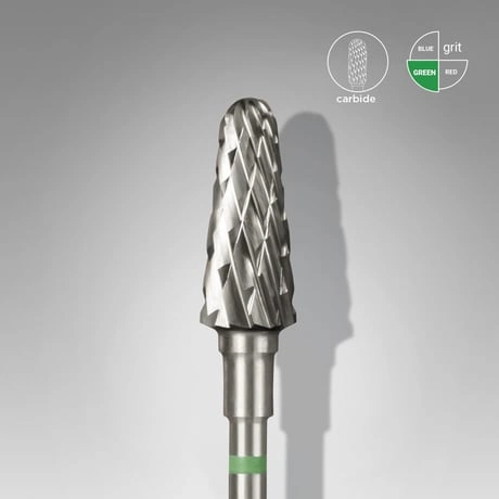 Sert Alaşım Kesik Koni Freze, Yeşil, Çap 6 mm / Çalışma Kısmı 14 mm, Adet