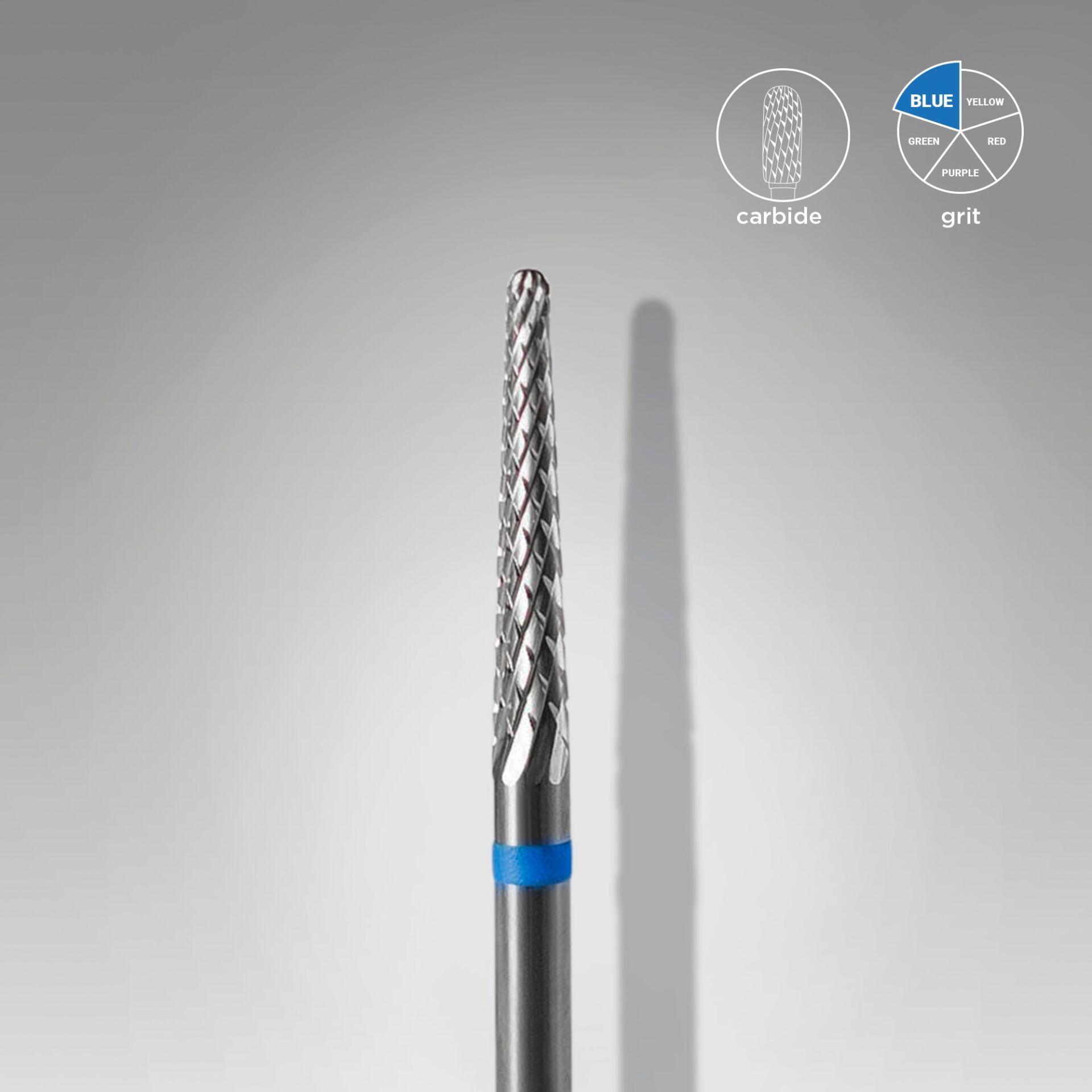 STALEKS EXPERT Sert alaşım koni freze, mavi, çap 2,3 mm, çalışma kısmı 14 mm