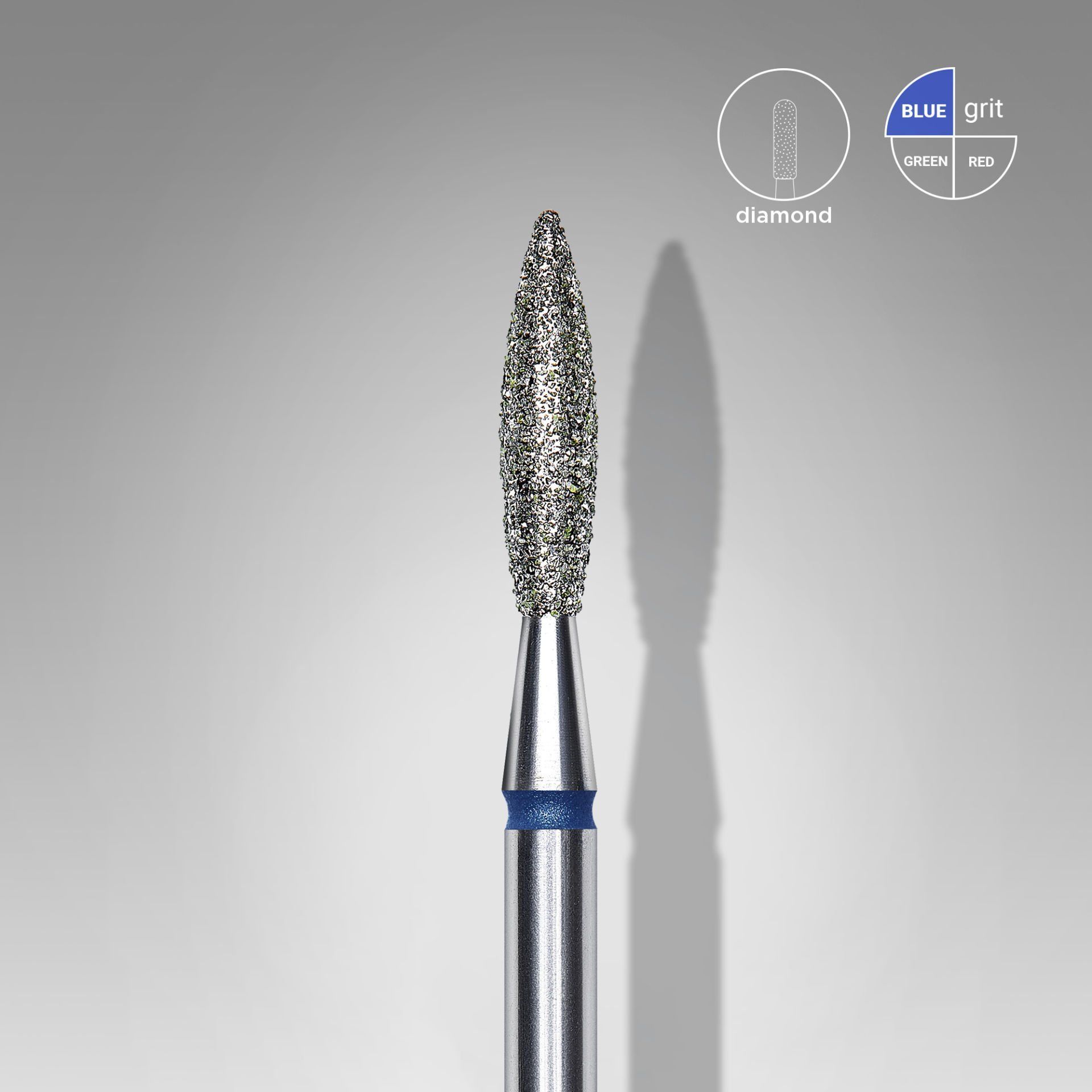 STALEKS Elmas Alev Freze, Mavi, Çap 2,3 mm, Çalışma Kısmı 10 mm