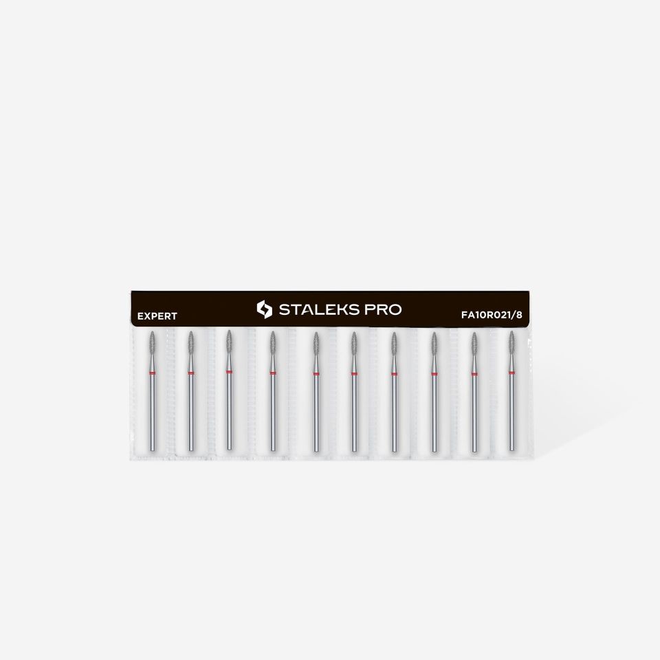 STALEKS Elmas Alev Freze, Kırmızı, Çap 2,1 mm, Çalışma Kısmı 8 mm