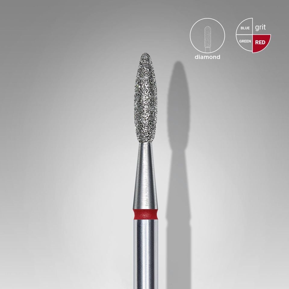 STALEKS Elmas Alev Freze, Kırmızı, Çap 2,1 mm, Çalışma Kısmı 8 mm