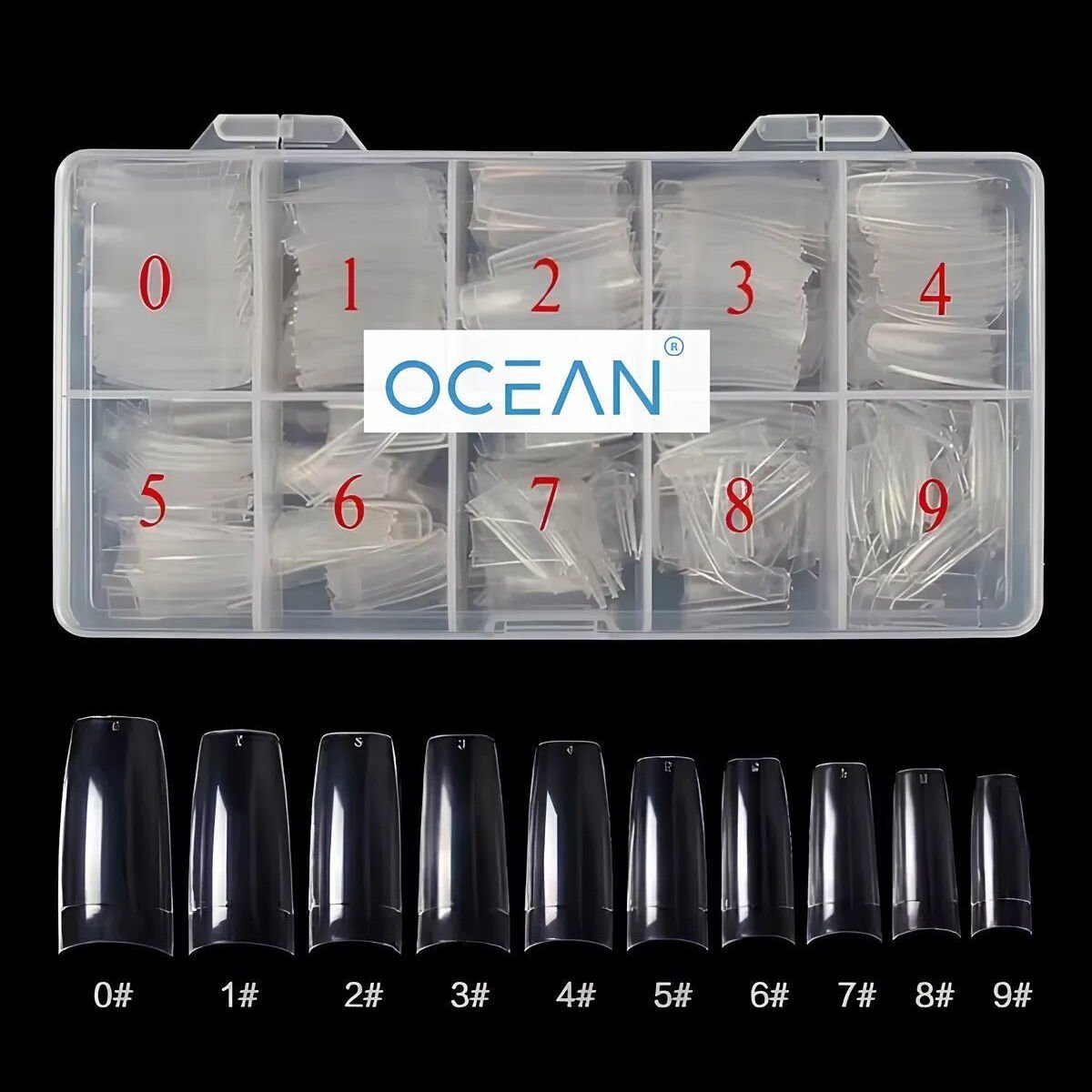 Ocean Yarım Ay Tips Tırnak 500'lü Şeffaf Tips