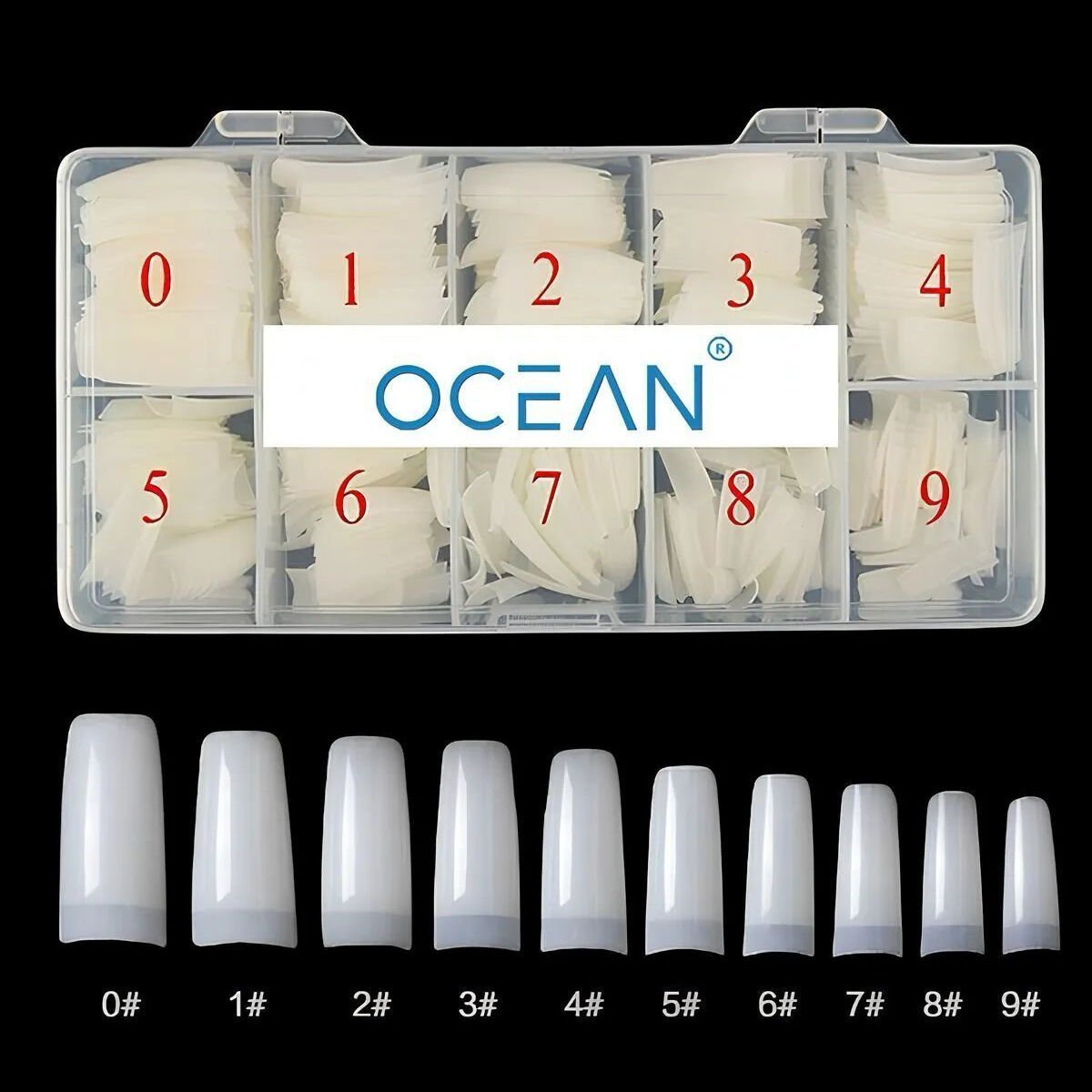 Ocean Yarım Ay Tips Tırnak 500'lü Kemik Beyaz Tips