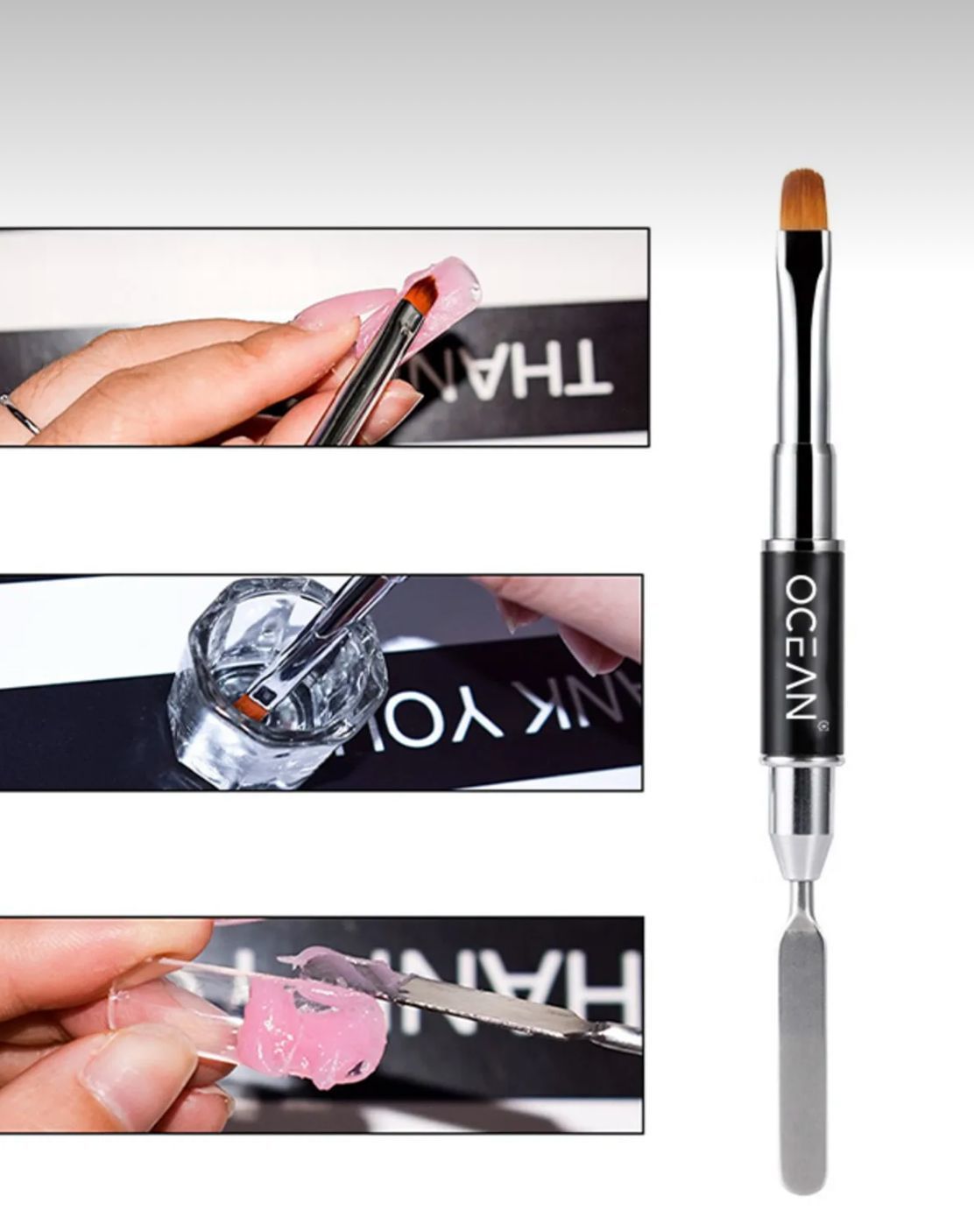 Poly Jel Fırçası, Çift Taraflı Spatulalı Poly Jel Uygulama Fırçası