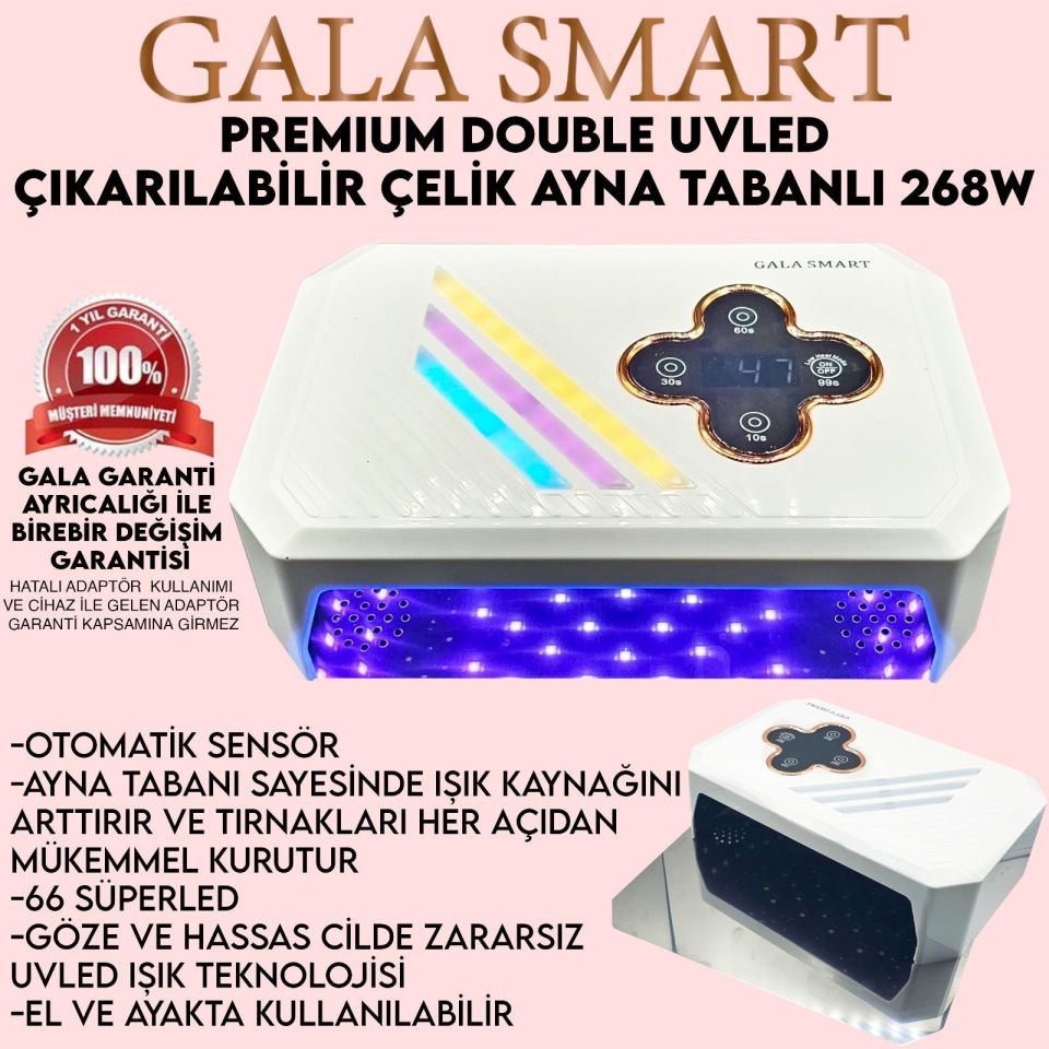 GALA SMART - PREMIUM DOUBLE 268W UVLED - ÇELİK AYNA TABANLI