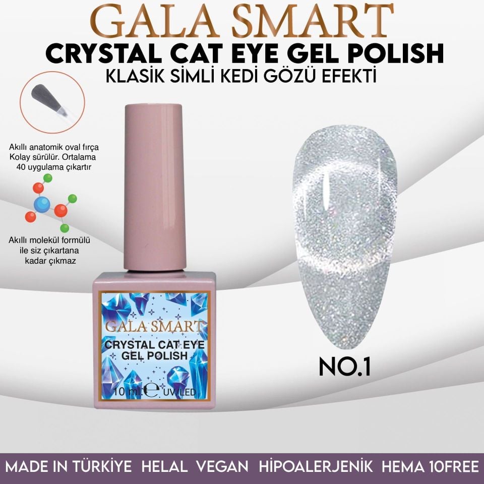 CRYSTAL CAT EYE GEL POLISH 10 ML NO:01