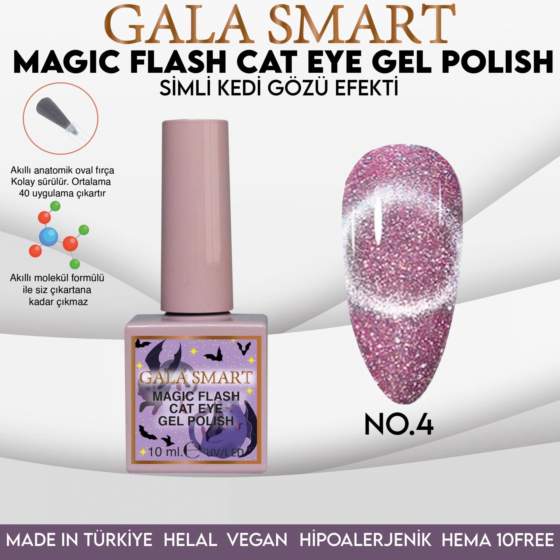 MAGIC FLASH CAT EYE GEL POLISH 10 ML NO:04