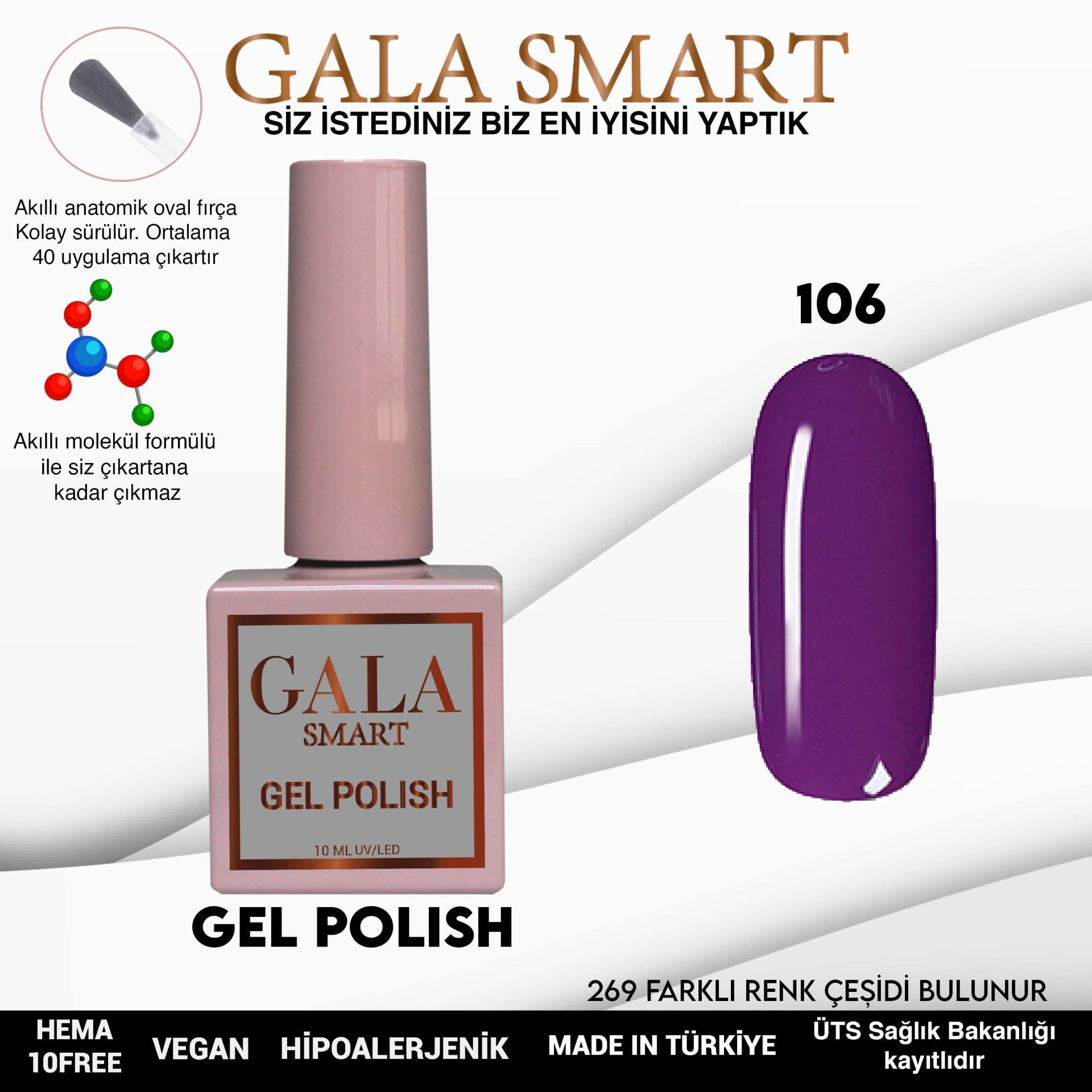 GALA CLASSİC KALICI OJE 10 mle 106